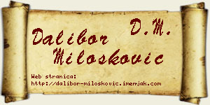 Dalibor Milošković vizit kartica